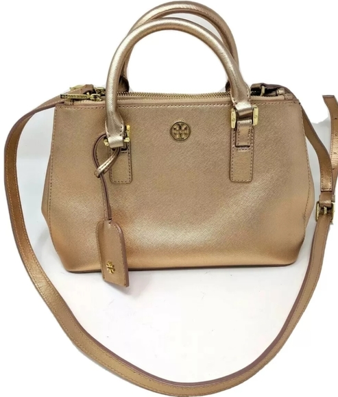 Tory Burch Handbags - 💖 Sale!🎉HP🎉Tory Burch Robinson TB Micro Rose Gold Shoulder Bag Satchel 💖